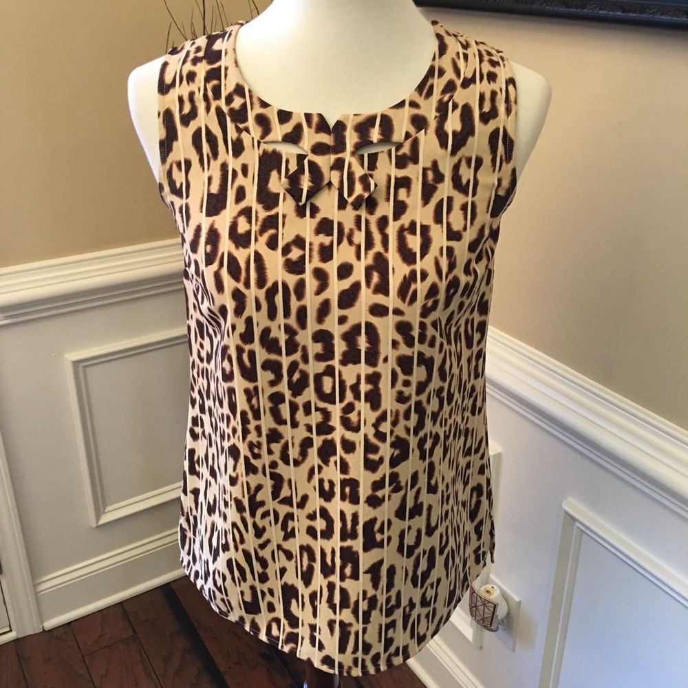 Cabi Leopard Print Sleeveless Top XS #3070